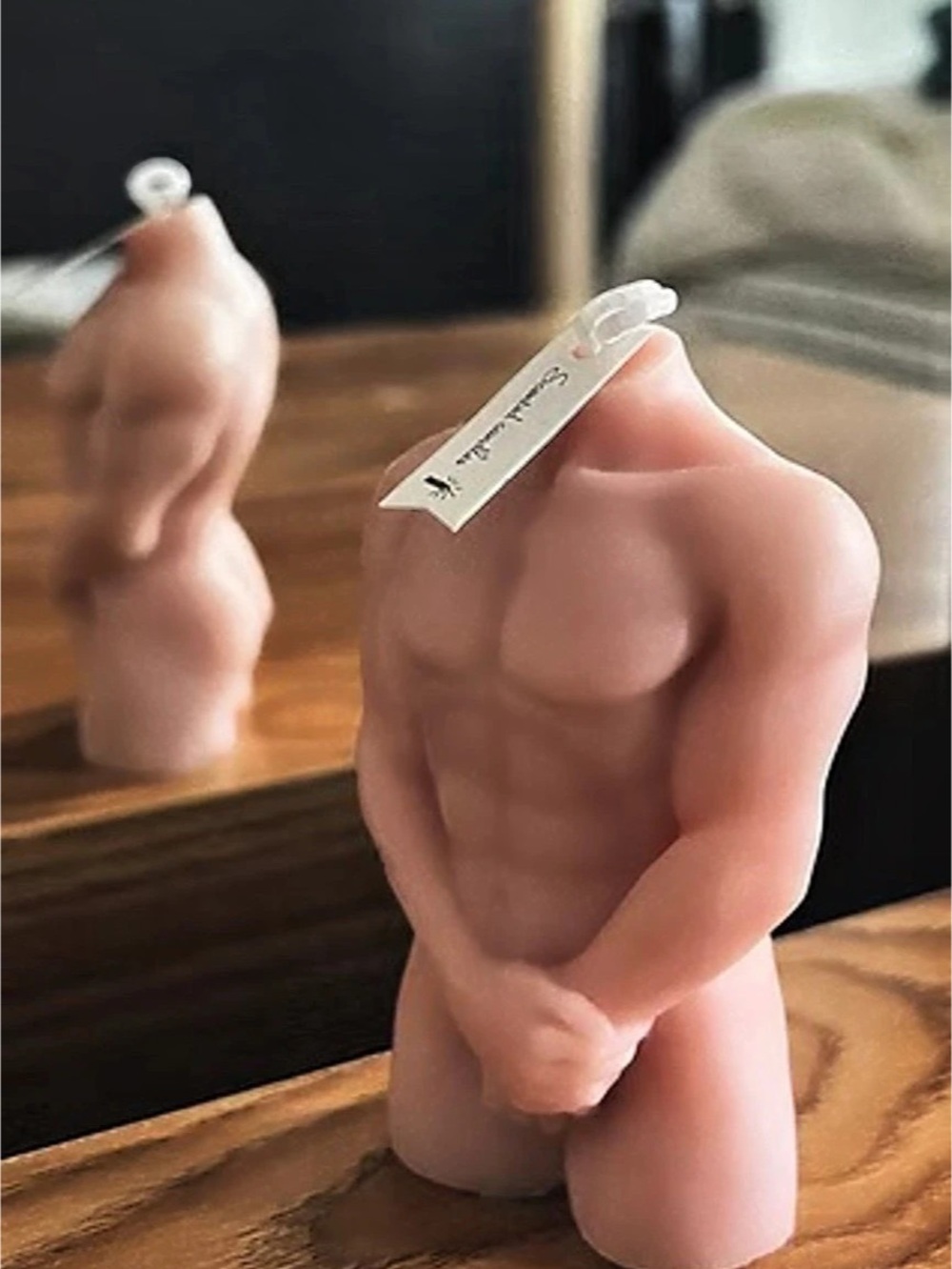 Pink Male Torso Candle